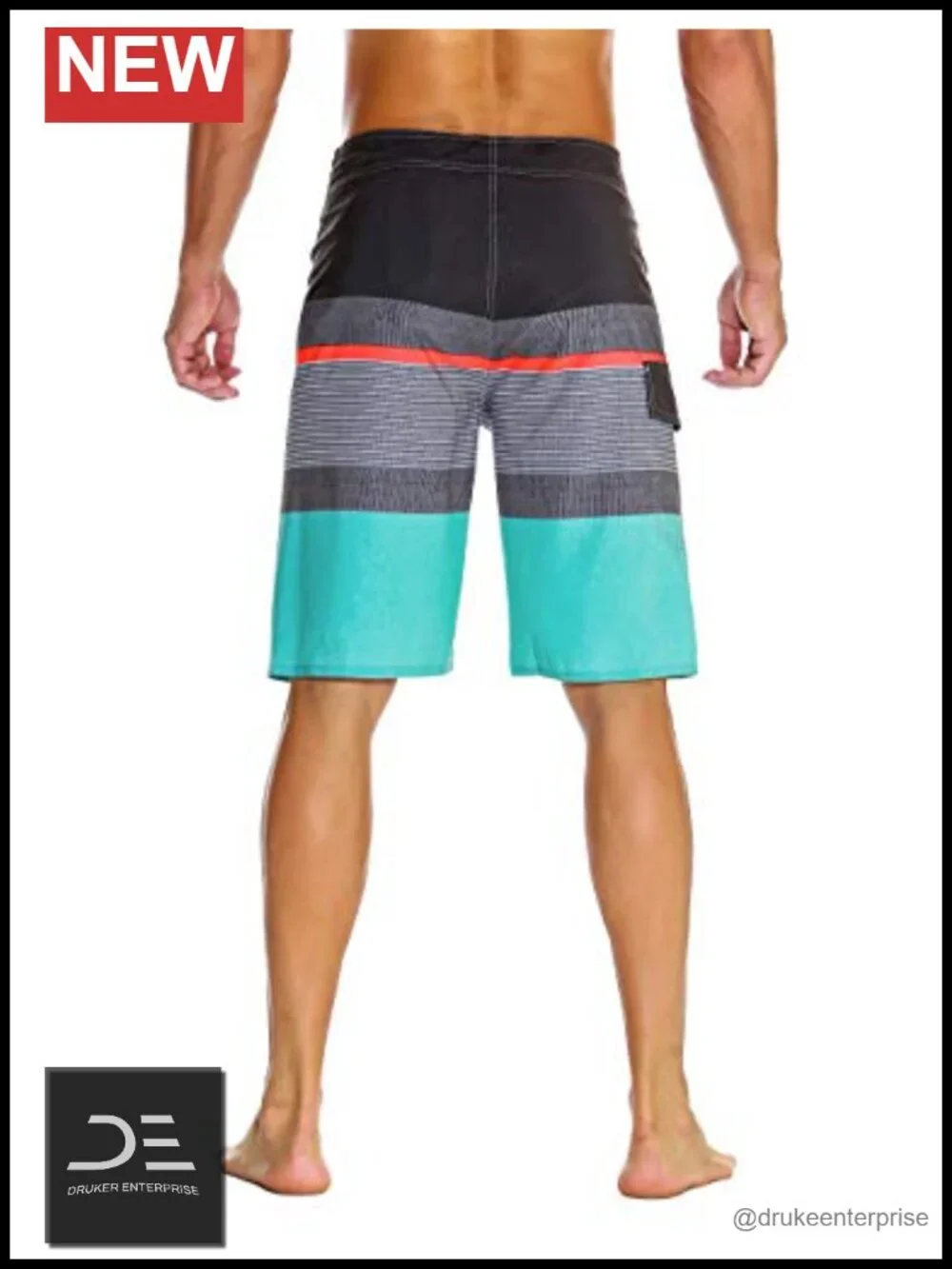 Men's Quick Dry Board Shorts with Lining and Pockets